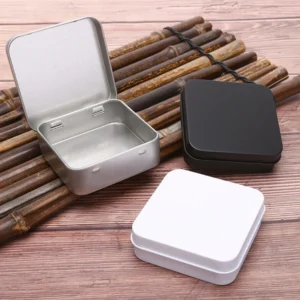 square hinged tin boxes